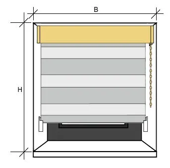 Produkt Doppelrollo an der Wand