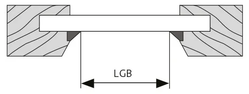 Maßnehmen für Montage von Klebeleiste mit Dichtung kleiner oder gleich 5mm
