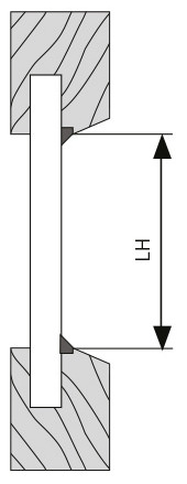 Maßnehmen für Montage von Klebeleiste mit Dichtung kleiner oder gleich 5mm
