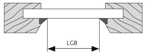 Maßnehmen für Montage von Klebeleiste mit Dichtung kleiner oder gleich 5mm