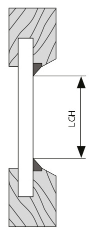 Maßnehmen für Montage von Klebeleiste mit Dichtung kleiner oder gleich 5mm