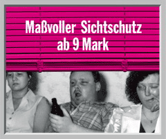 Werbung aus dem Jahr 2000: Maßvoller Sichtschutz ab 9 Mark