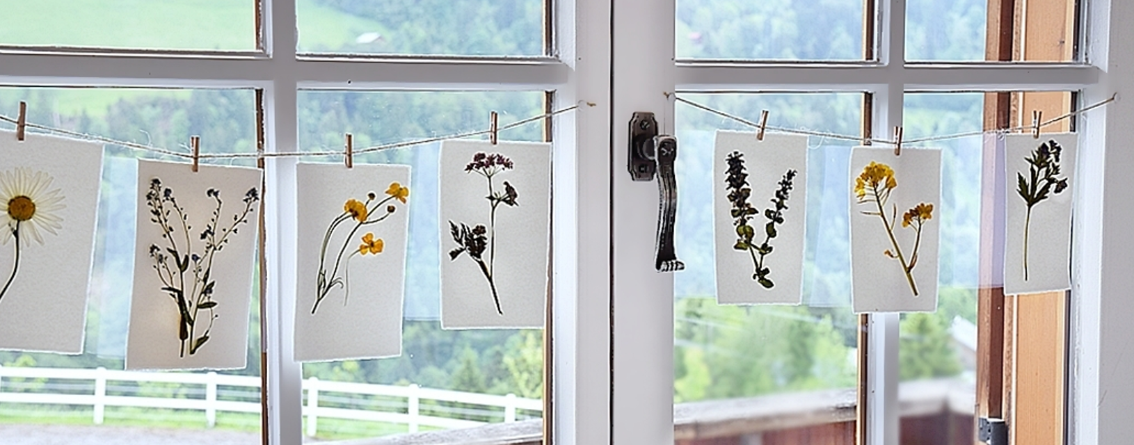 DIY-gepresste Blumen auf handgeschöpftem Papier