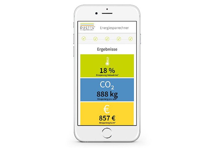 Smartphone mit Energiesparrechner App