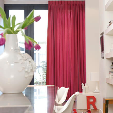 Blickdichter Vorhang in Rosa