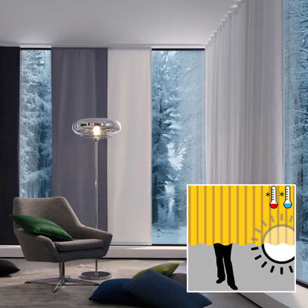 Thermogardinen mit Beschichtung