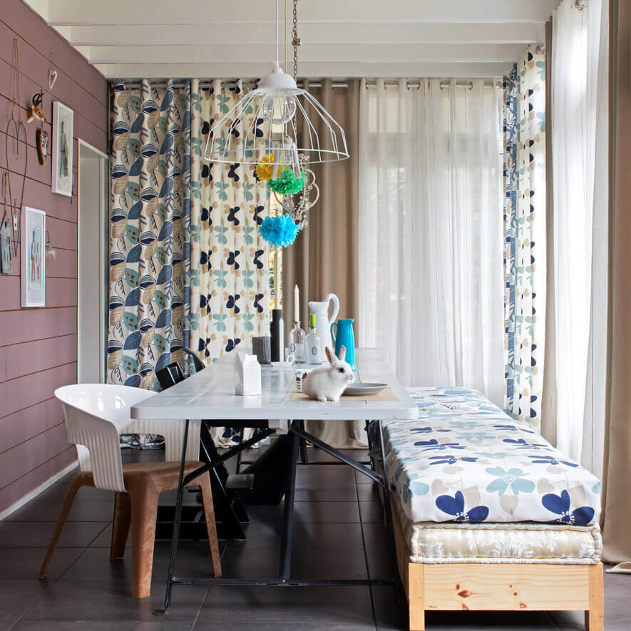 Sichtschutz im Esszimmer mit Gardinen nach Maß