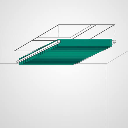 Lamellenvorhang Deckenfenster