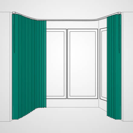 Lamellenvorhang Erkerfenster