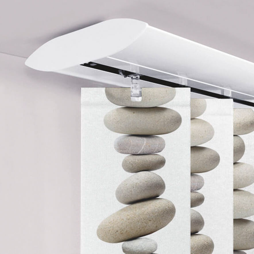 Teba® Deluxe Schiene für Lamellenvorhänge in weiß mit Creativprint Lamellenbahnen Teba® Deluxe Schiene für Lamellenvorhänge in weiß mit Creativprint Lamellenbahnen