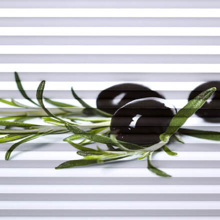 Motiv Olives - weiß, Oliven-Design, Rückseite Perlex Motiv Olives (Farb-Nr.: 3266)