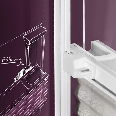 Teba VS2 Comfort Modell: Wabenplissees mit Seitenführungsschiene