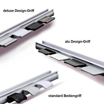 Exklusive Bediengriffe von Teba: Modelle &bdquo;deluxe&ldquo;, &bdquo;alu&ldquo; und &bdquo;standard&ldquo;