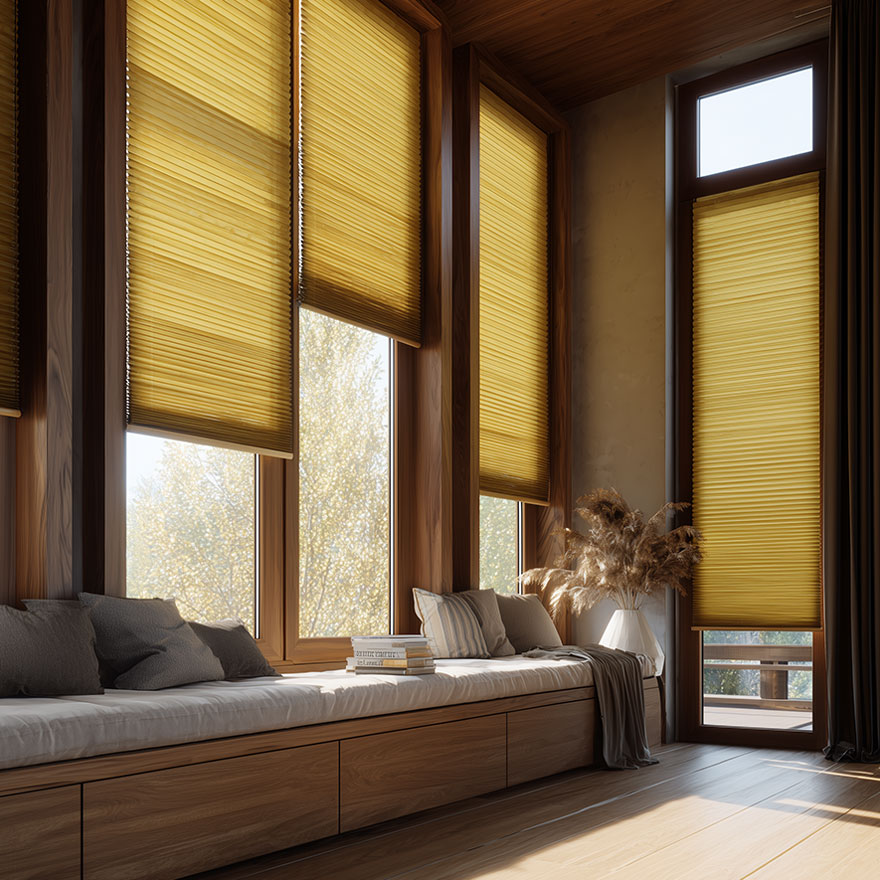 Weisse Rollos ohne Bohren im Wohnzimmer