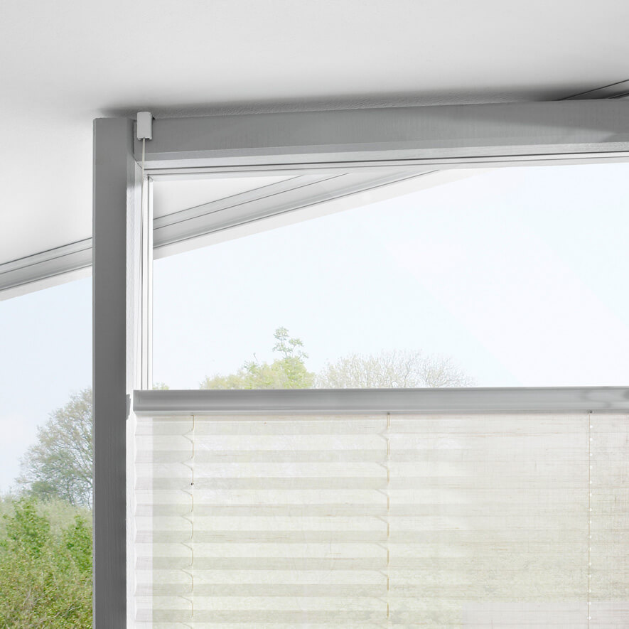 Detailansicht Smart Plissees Terrassentür Innen