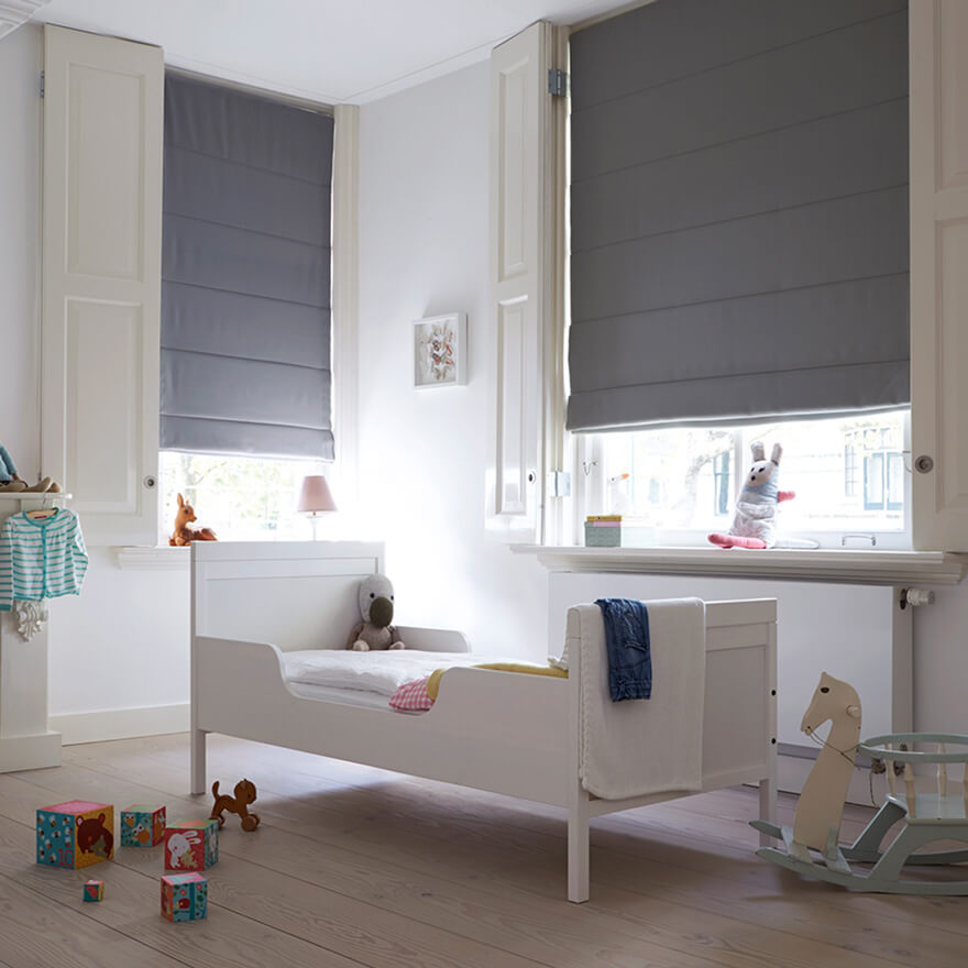 Raffrollo abdunkelnd dunkelgrau, Kinderzimmer Baby