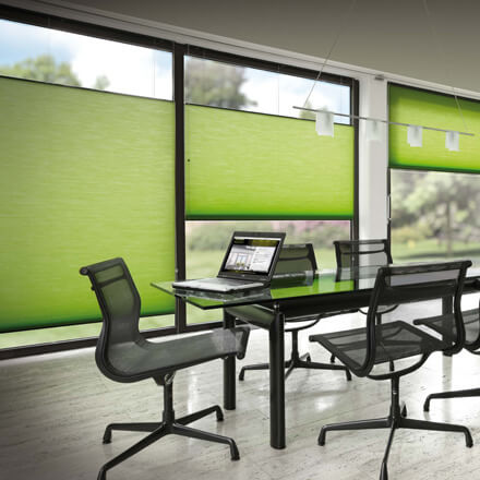 Doppelschnur Wabenplissee in Grün