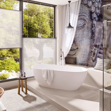 Doppelschnur Wabenplissee in Weiß Doppelschnur Wabenplissee in Weiß