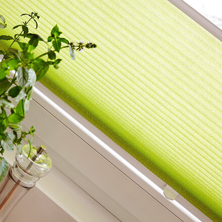 Wabenplissees ohne Bohren mit Dekor Detailansicht