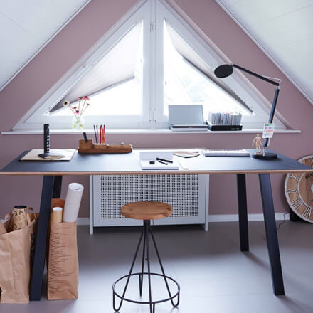 Wabenplissees für Fenster in Sonderformen: Dreieckige Giebelfenster