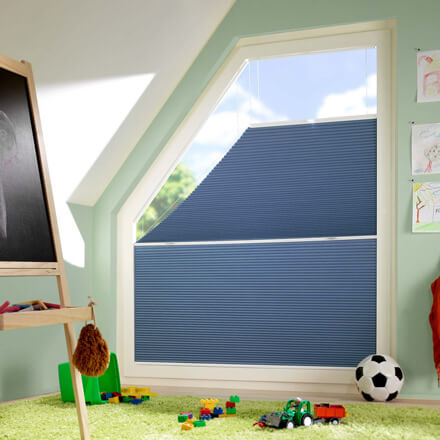 Wabenplissee für Trapez Fenster