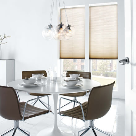 Wabenplissees Sonnenschutz Esszimmer Beige