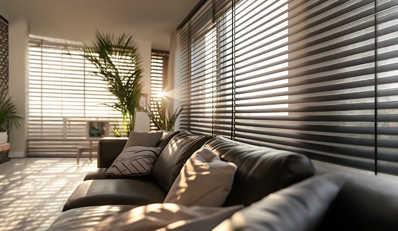 Jalousien am Fenster